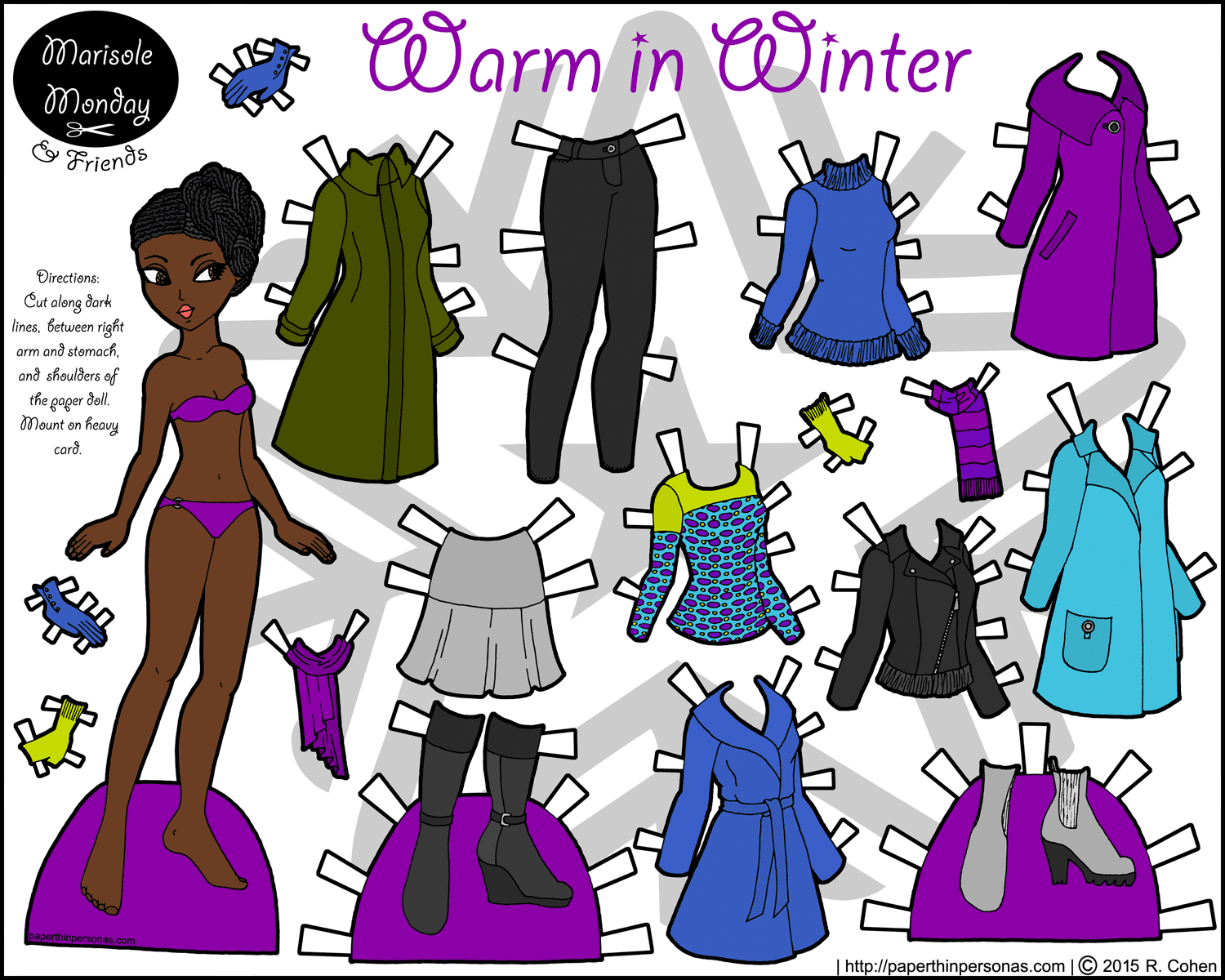 Warm In Winter: A Printable Paper Doll • Paper Thin Personas within Winter Paper Doll Printable