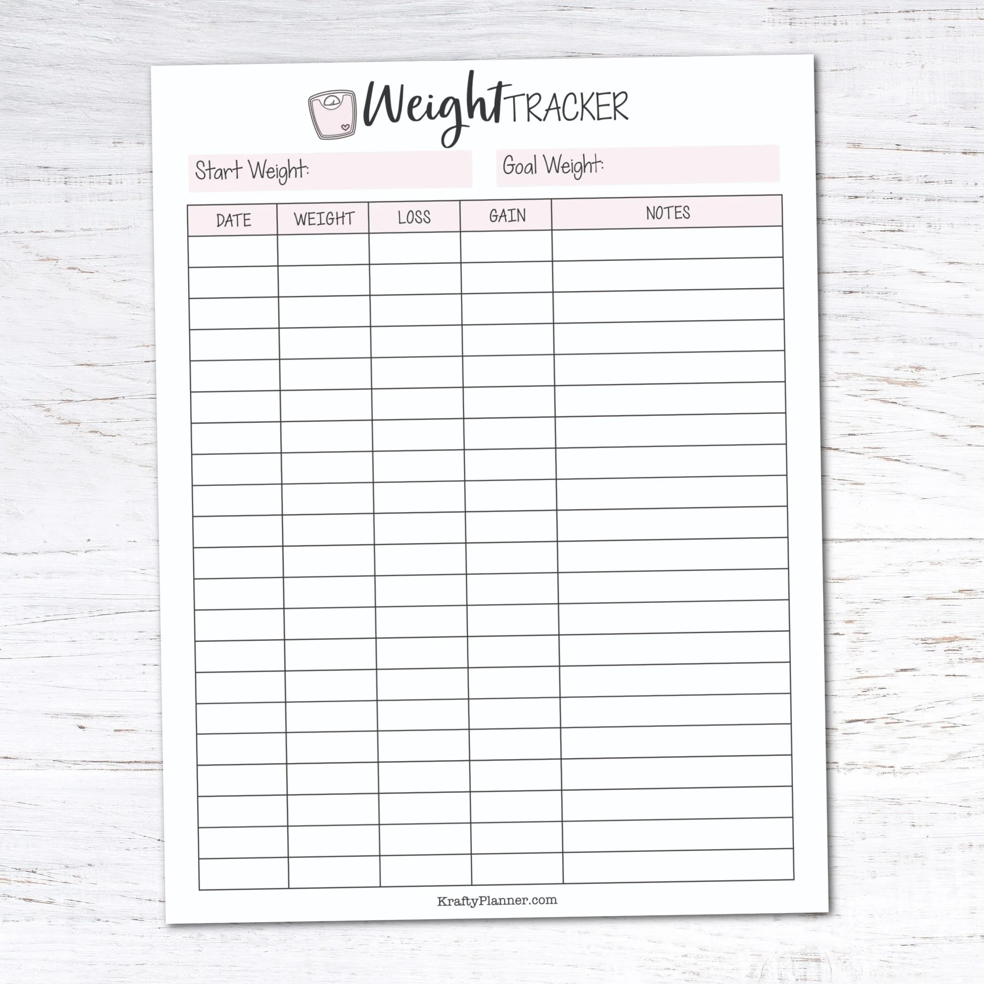 Water Tracker Printable Weight Watchers Step Tracker Weight Loss in Weight Tracking Chart Printable