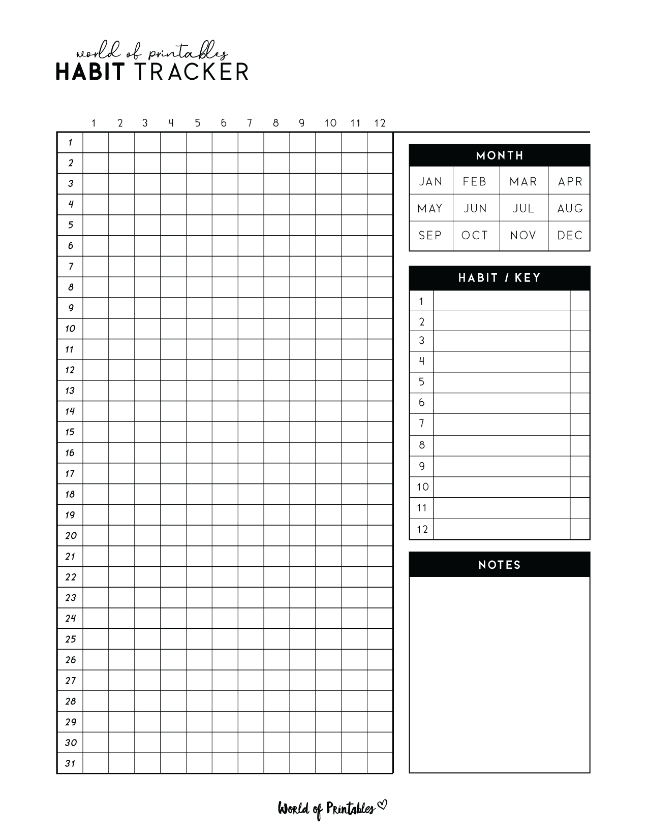 Weekly Habit Tracker Pdf regarding Vertical Habit Tracker Printable