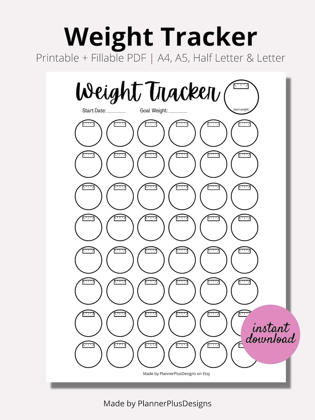 Weight Loss Tracker Journal Printable, Weight Loss Chart, Weight inside Printable Weight Loss Tracker