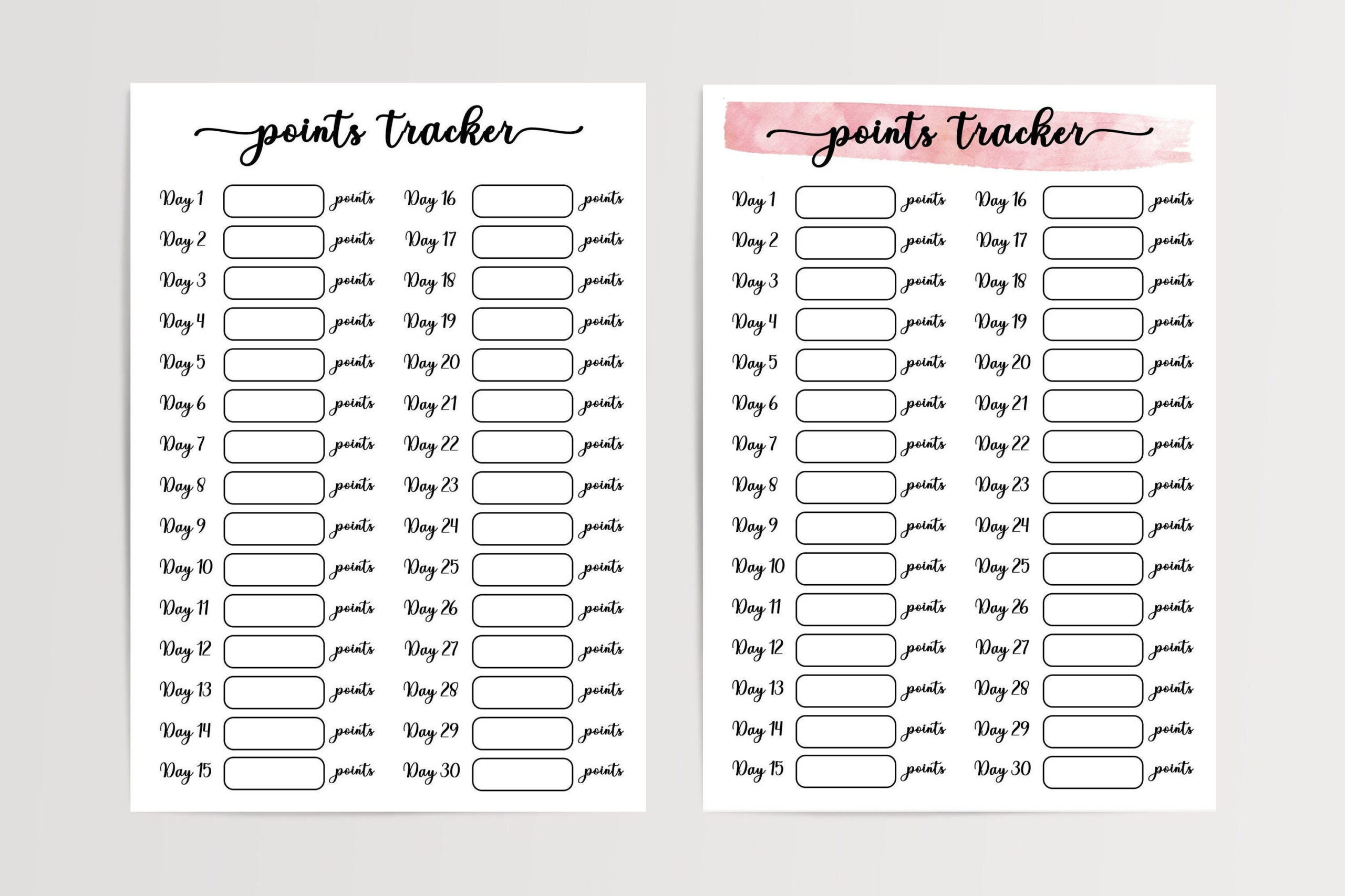 Weight Watchers Point Tracker Printable. Daily Digital Ww Points intended for Weight Watchers Points Tracker Printable