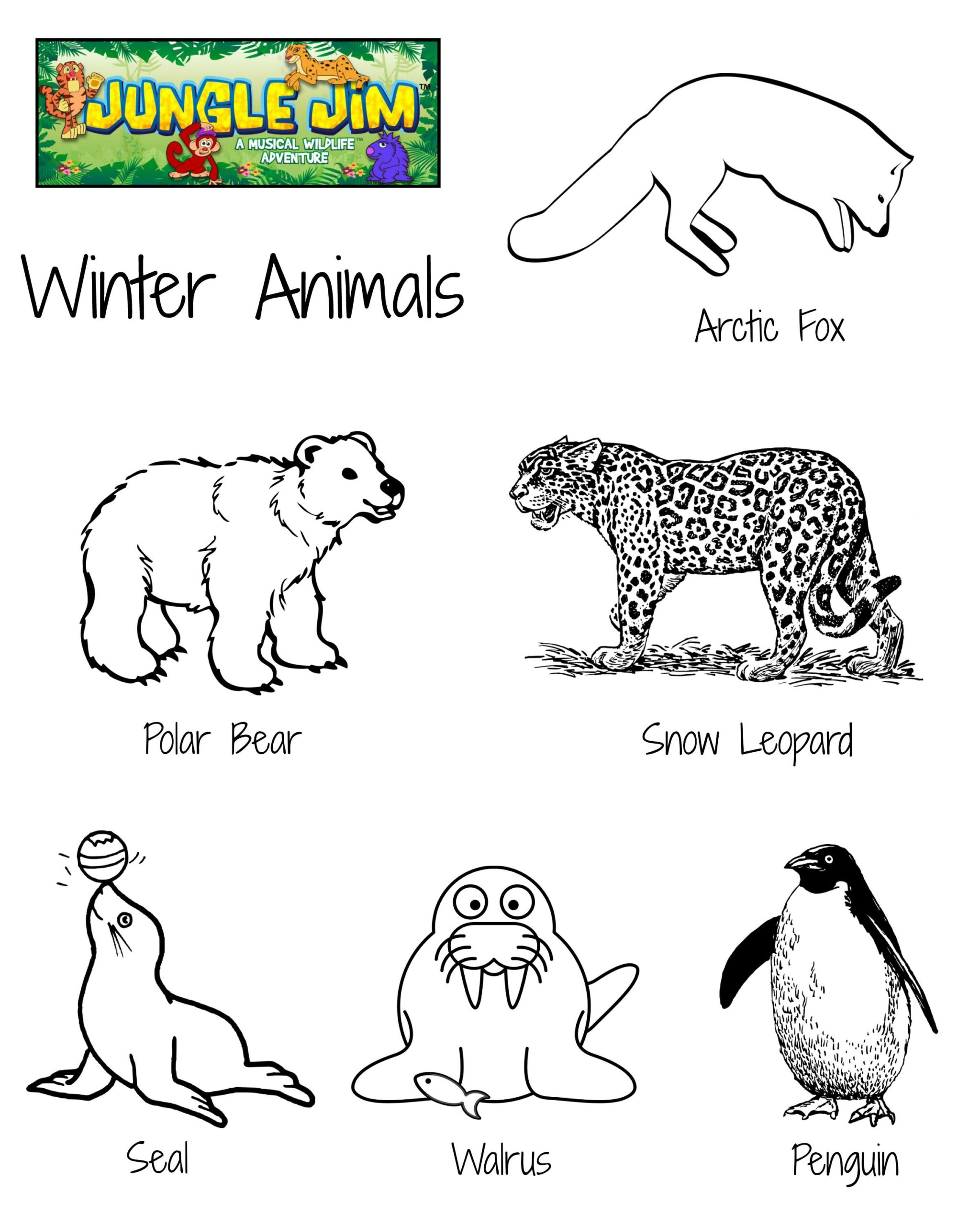 Winter Animal Free Printable Coloring Page With Lots Of Cute pertaining to Animals In Winter Free Printables