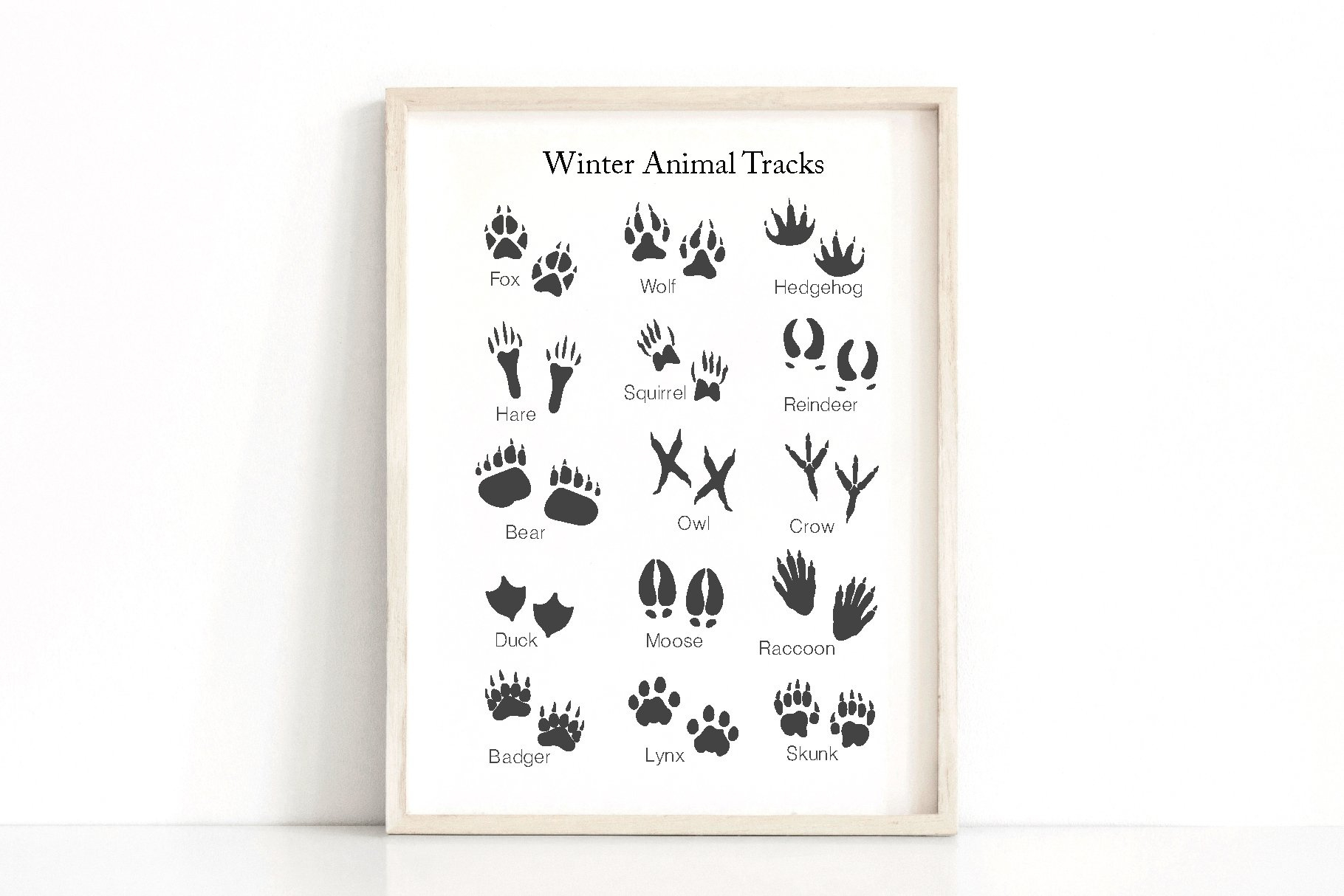 Winter Animals Tracks Printable Poster (3049870) regarding Winter Animal Tracks Printable