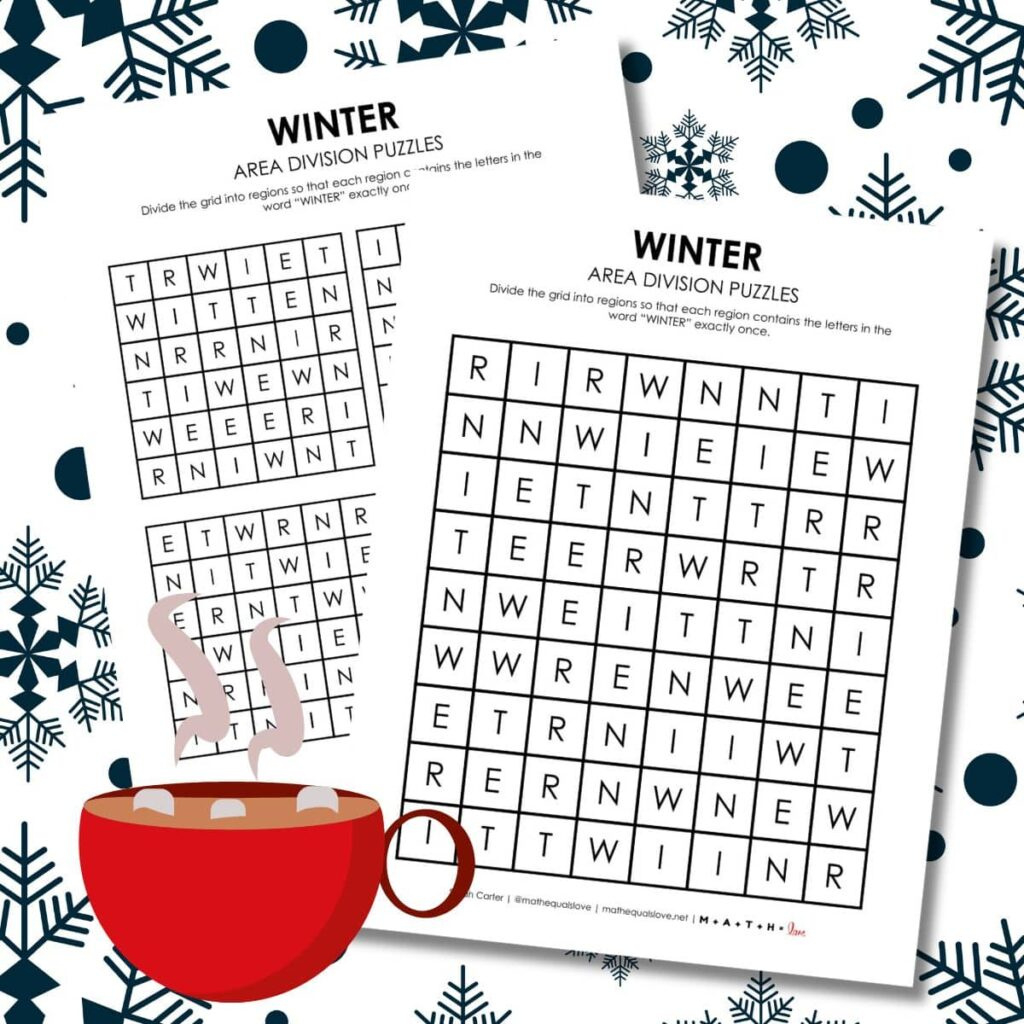 Winter Area Division Logic Puzzles | Math = Love with regard to Winter Logic Puzzles Printable Free