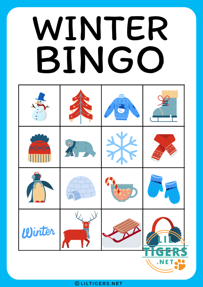 Winter Bingo Printable - Printable Party Favors pertaining to Winter Bingo Printable