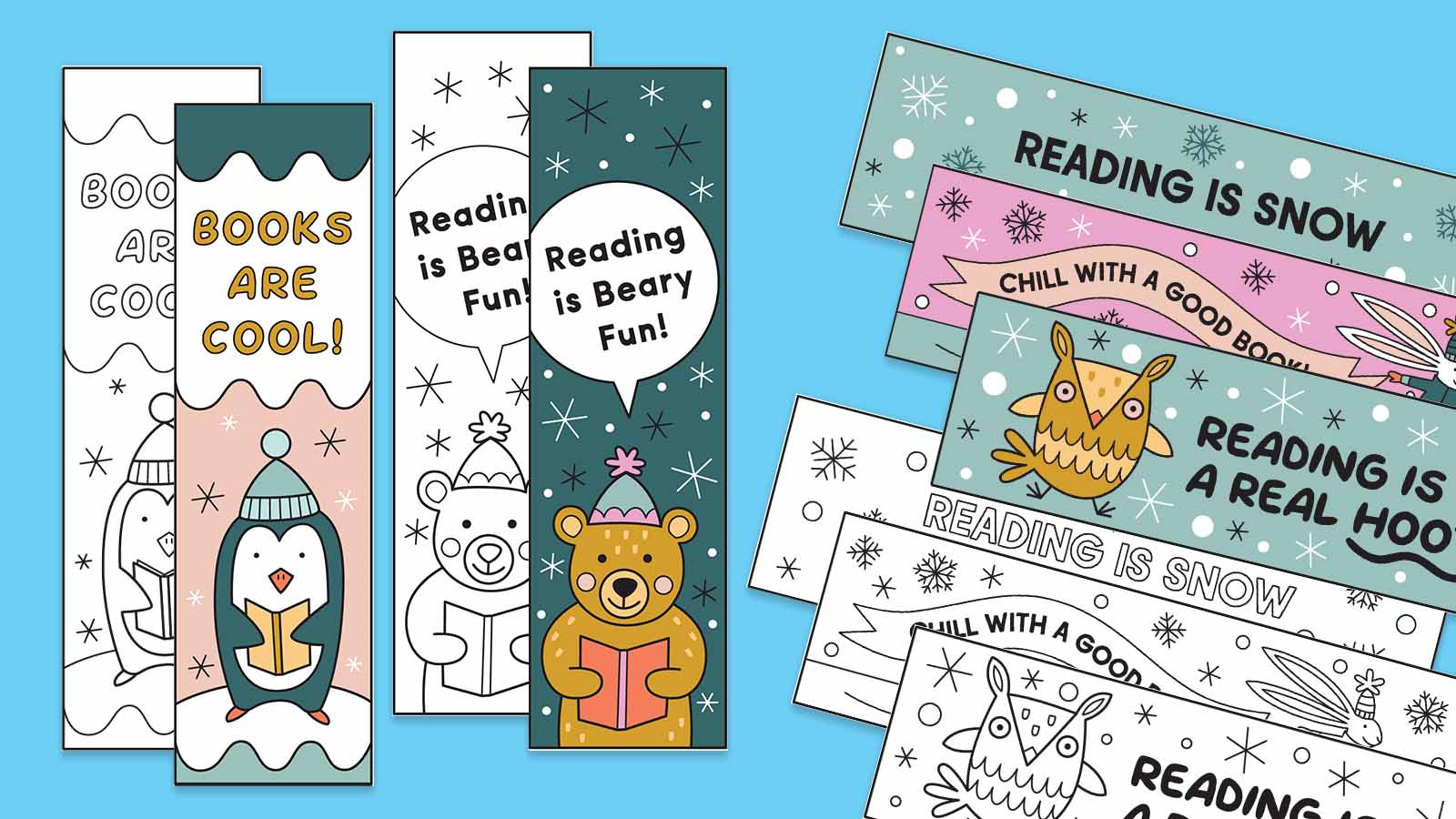 Winter Bookmarks: Free Printable With 5 Designs inside Free Winter Bookmarks Printable