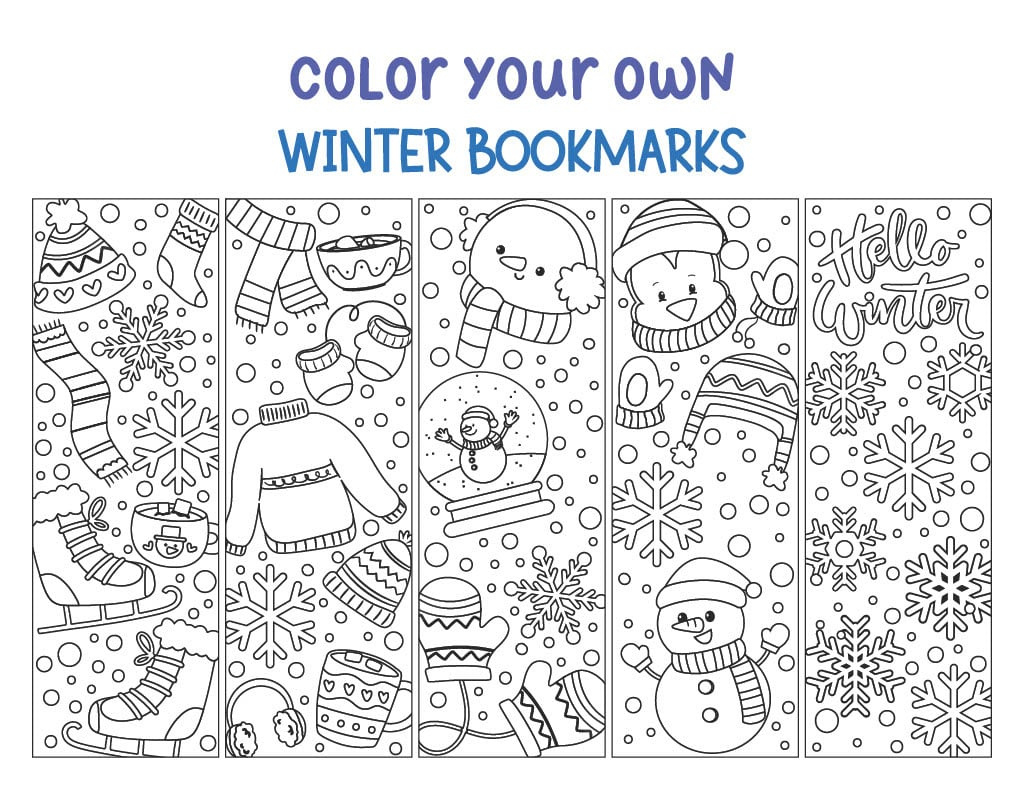 Winter Bookmarks Printable - Kids Activity Zone inside Free Winter Bookmarks Printable