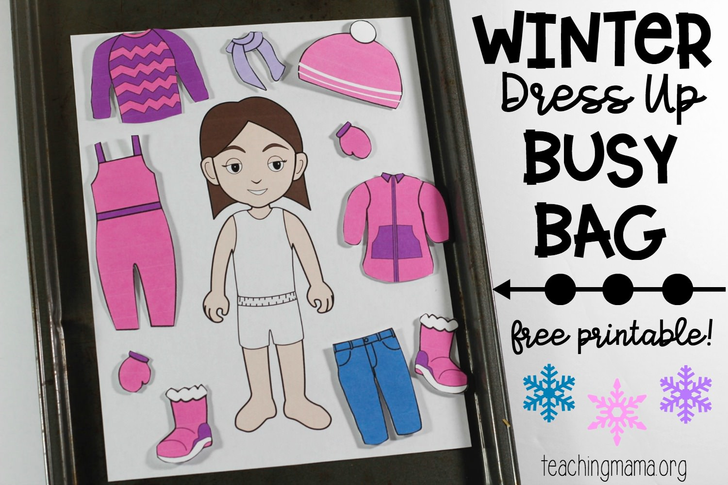 Winter Clothes Dress Up Busy Bag - Teaching Mama within Winter Clothes Dress Up Free Printable