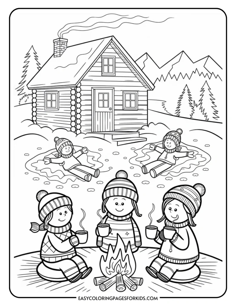 Winter Coloring Pages (4 Free Printable Pages) - Easy Coloring within Cute Winter Coloring Pages Printable