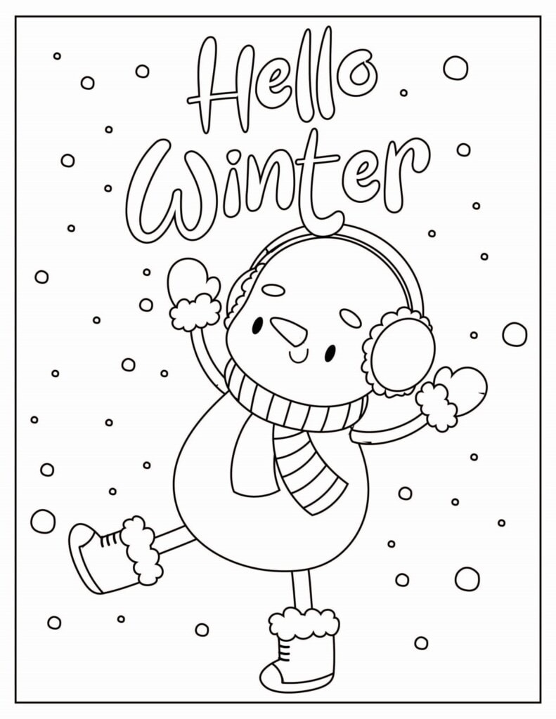 Winter Coloring Pages - Kids Activity Zone pertaining to Preschool Winter Coloring Pages Printable