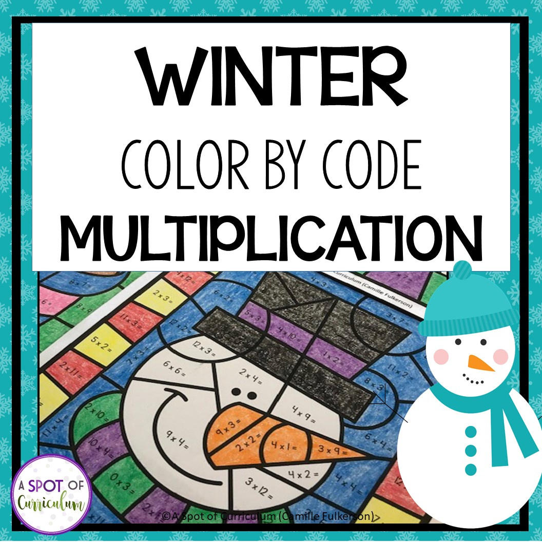 Winter Coloring Pages - Multiplication Colornumber | Made regarding Color By Number Multiplication Winter Free Printable