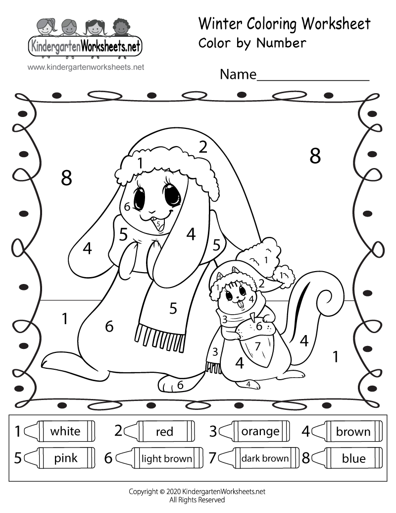 Winter Colornumber Worksheet - Free Printable, Digital, & Pdf with Printable Color By Number Winter