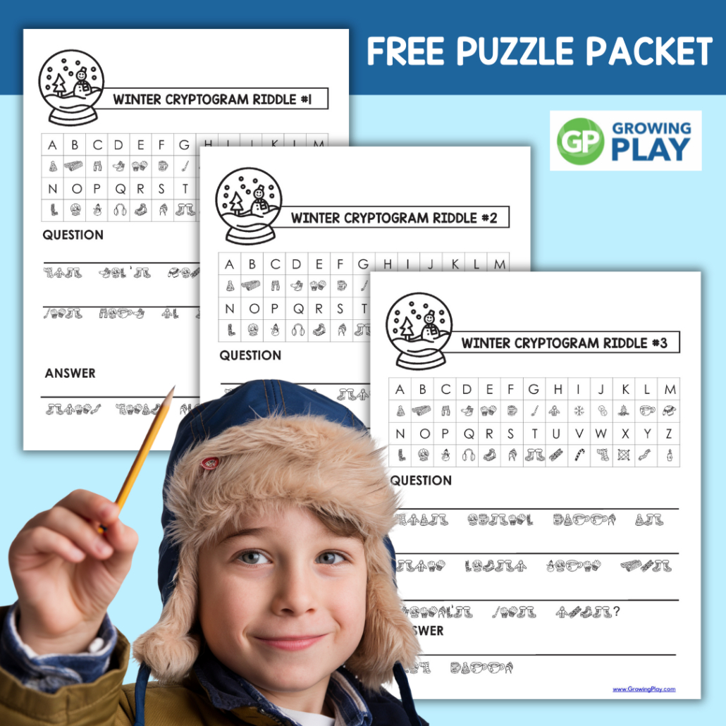 Winter Cryptogram Riddles Free Printables - Growing Play in Free Printable Winter Cryptogram