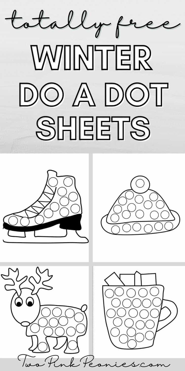 Winter Do A Dots Printable {Totally Free, Easy And Low Mess in Winter Do a Dot Free Printables