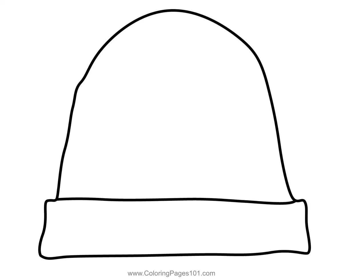 Winter Hat Coloring Paper Template Beanie Cap Coloring Page regarding Winter Hat Coloring Page Printable