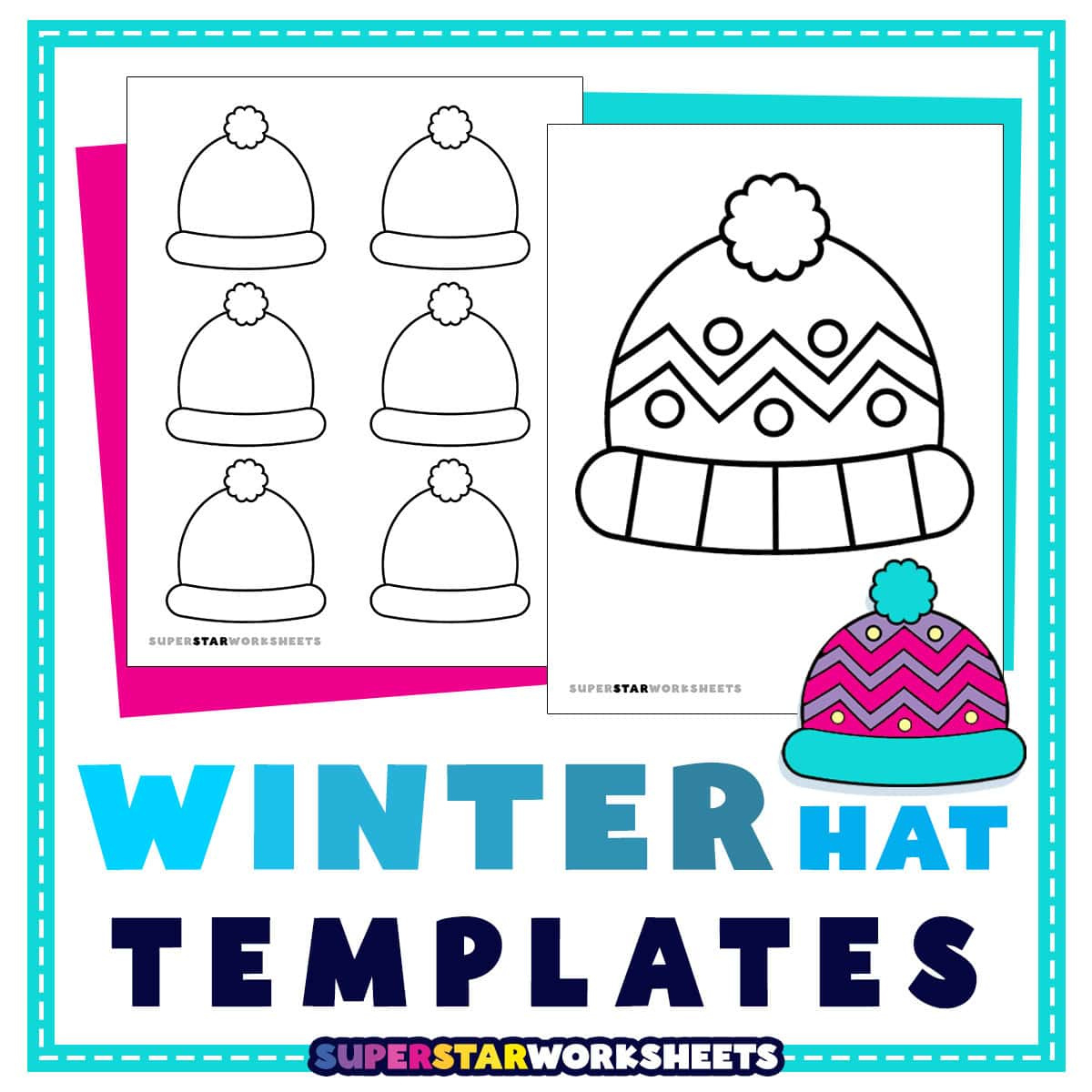 Winter Hat Template (Free Printables) - Superstar Worksheets for Printable Winter Hat Template