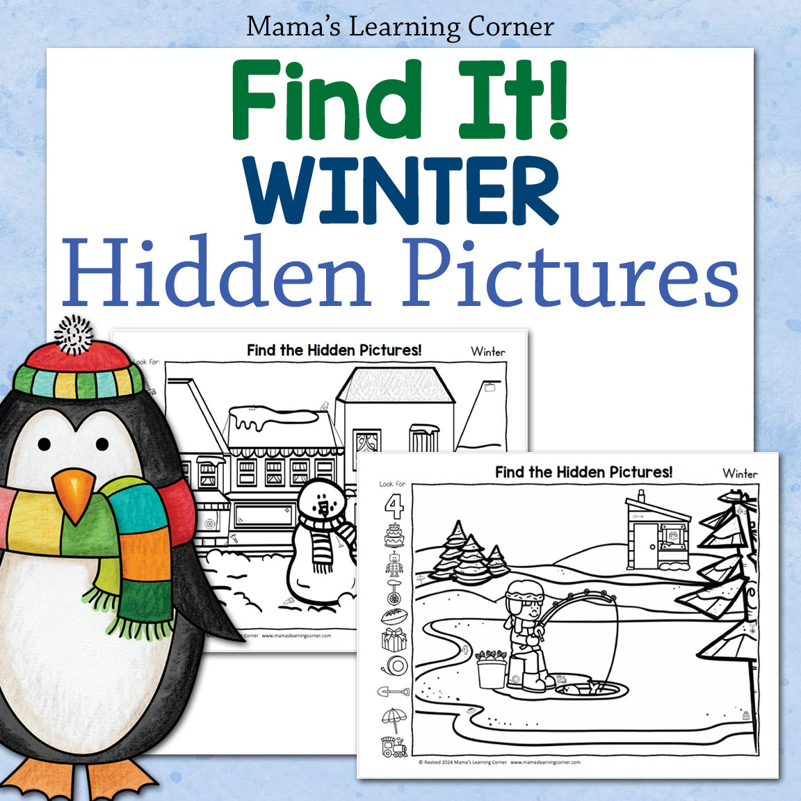 Winter Hidden Pictures Printable Packet - Mamas Learning Corner regarding Free Winter Hidden Pictures Printables