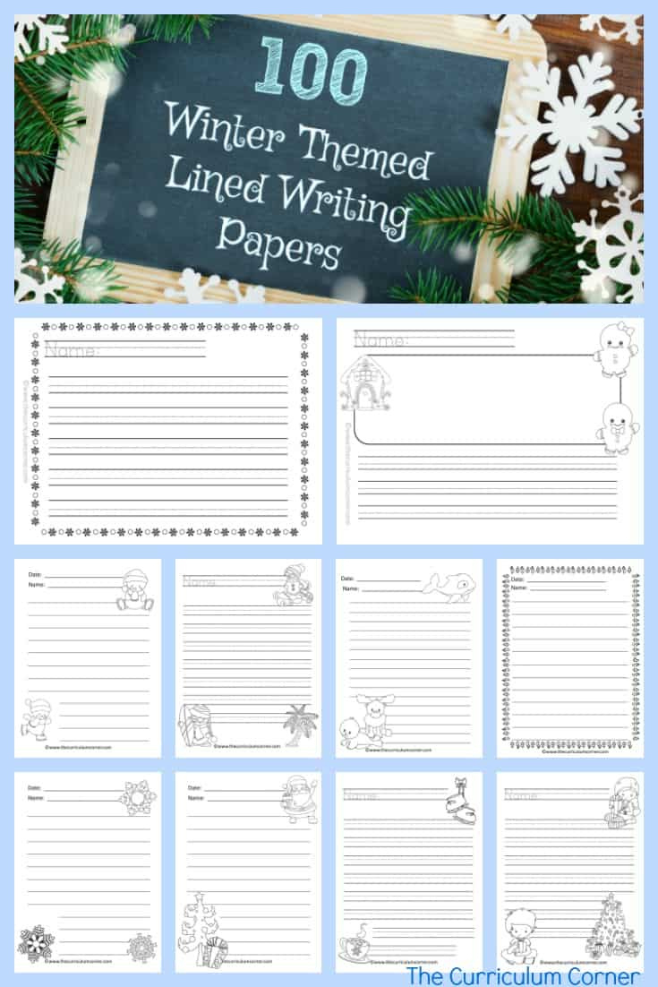 Winter Lined Writing Papers - The Curriculum Corner 123 with Winter Themed Writing Paper Printable
