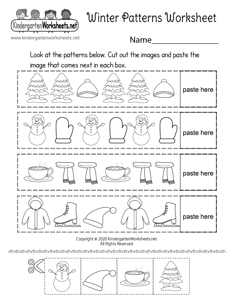 Winter Patterns Worksheet - Free Printable, Digital, &amp;amp; Pdf with Free Winter Printables For Kindergarten
