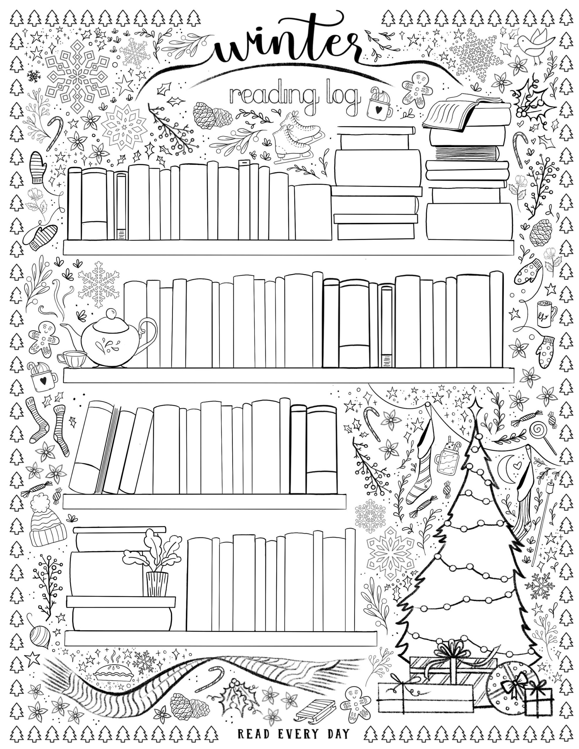 Winter Reading Log, Yearly Reading Log, Monthly Reading Log inside Winter Reading Log Printable