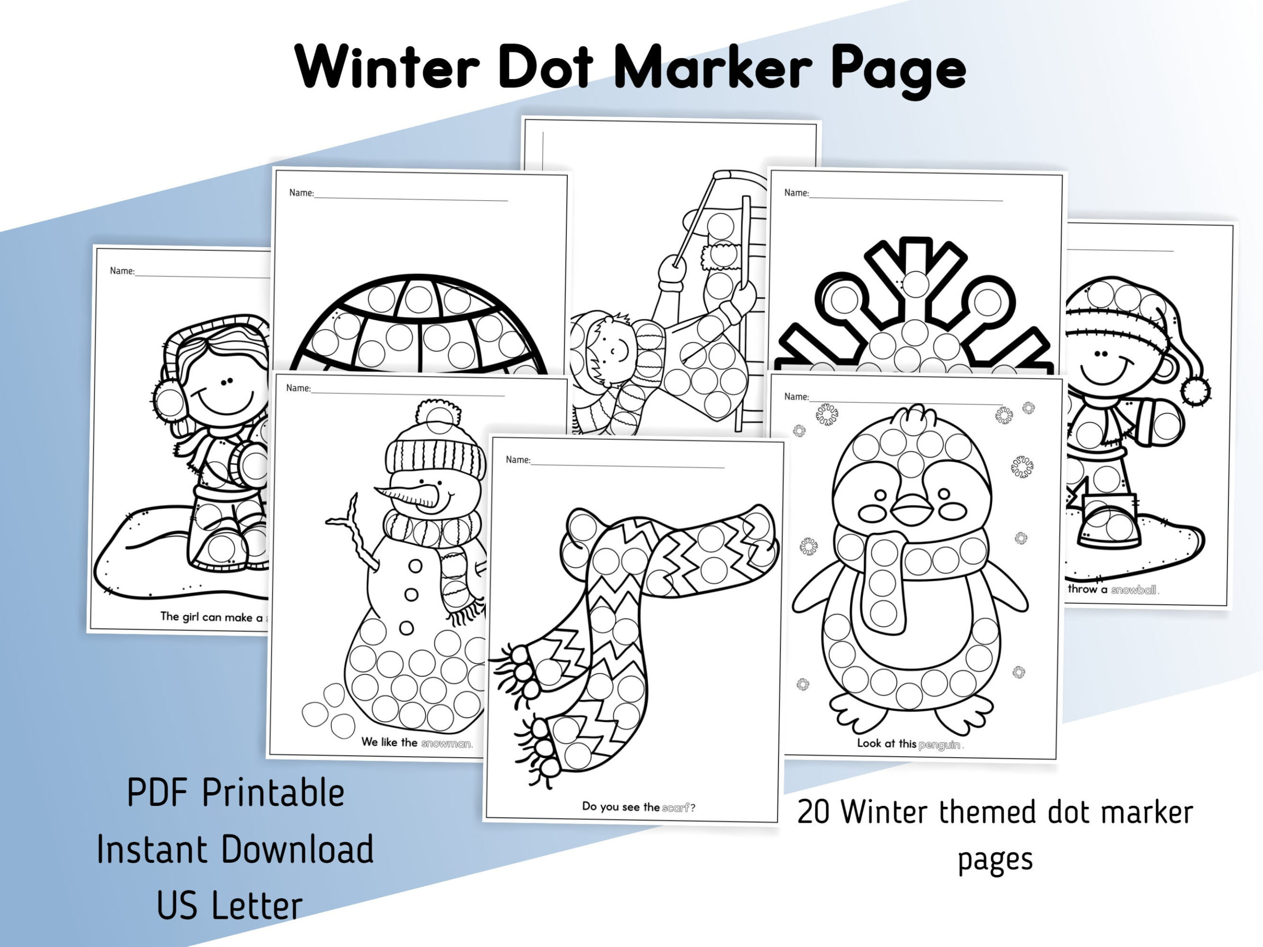 Winter Themed Dot Marker Printables, Do-A-Dot Printable, Winter regarding Dot Marker Printables Winter
