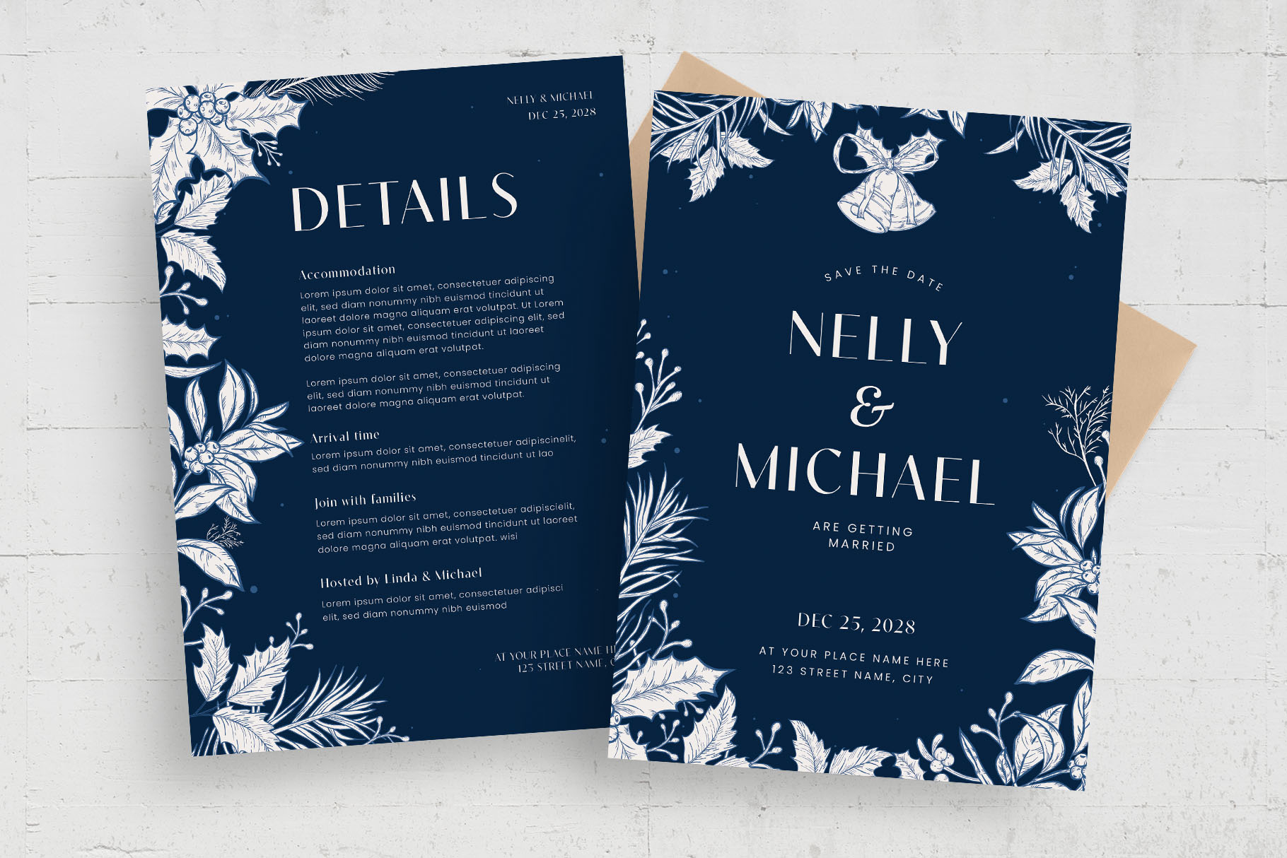 Winter Wedding Invite Card Template [Psd, Ai] - Brandpacks inside Printable Winter Wedding Invitations