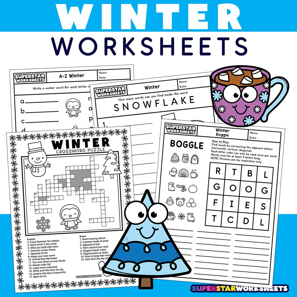 Winter Worksheets (Free Printables) - Superstar Worksheets pertaining to Free Printable Snow Day Worksheets