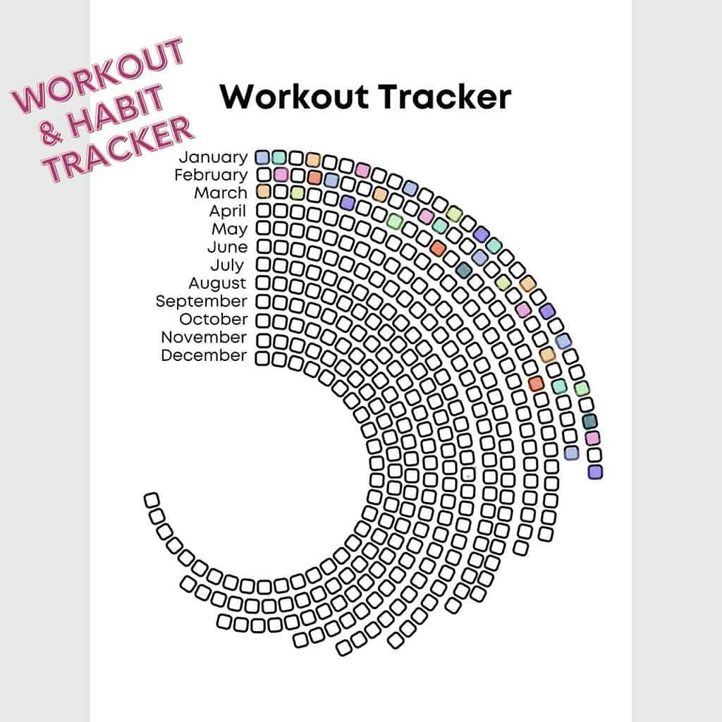 Yearly Workout Trackers For Your Bullet Journal | Masha Plans within Yearly Workout Tracker Printable Free