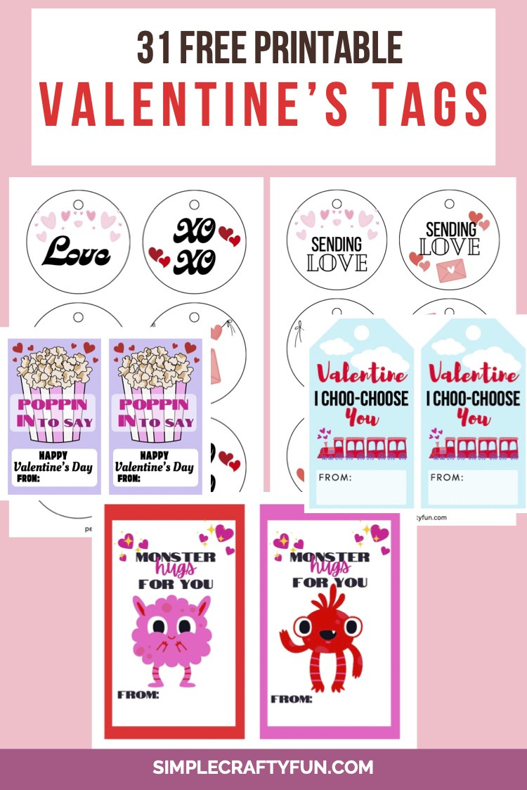 31 Free Printable Valentines Day Tags - throughout Printable Valentine Tags For Kids
