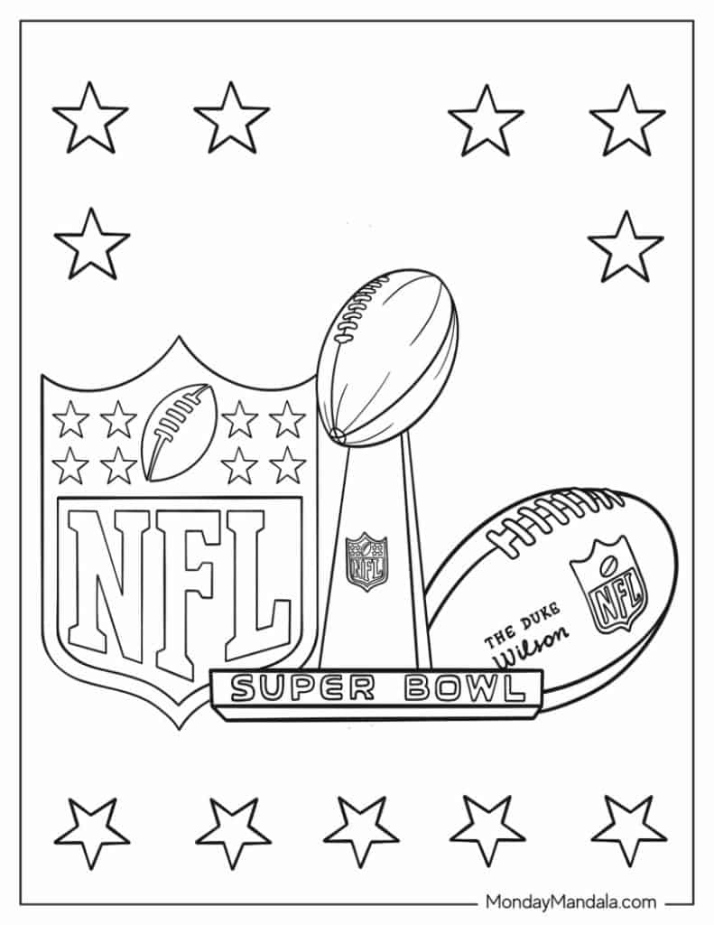 42 Football Coloring Pages (Free Pdf Printables) intended for Super Bowl Coloring Sheets Printable