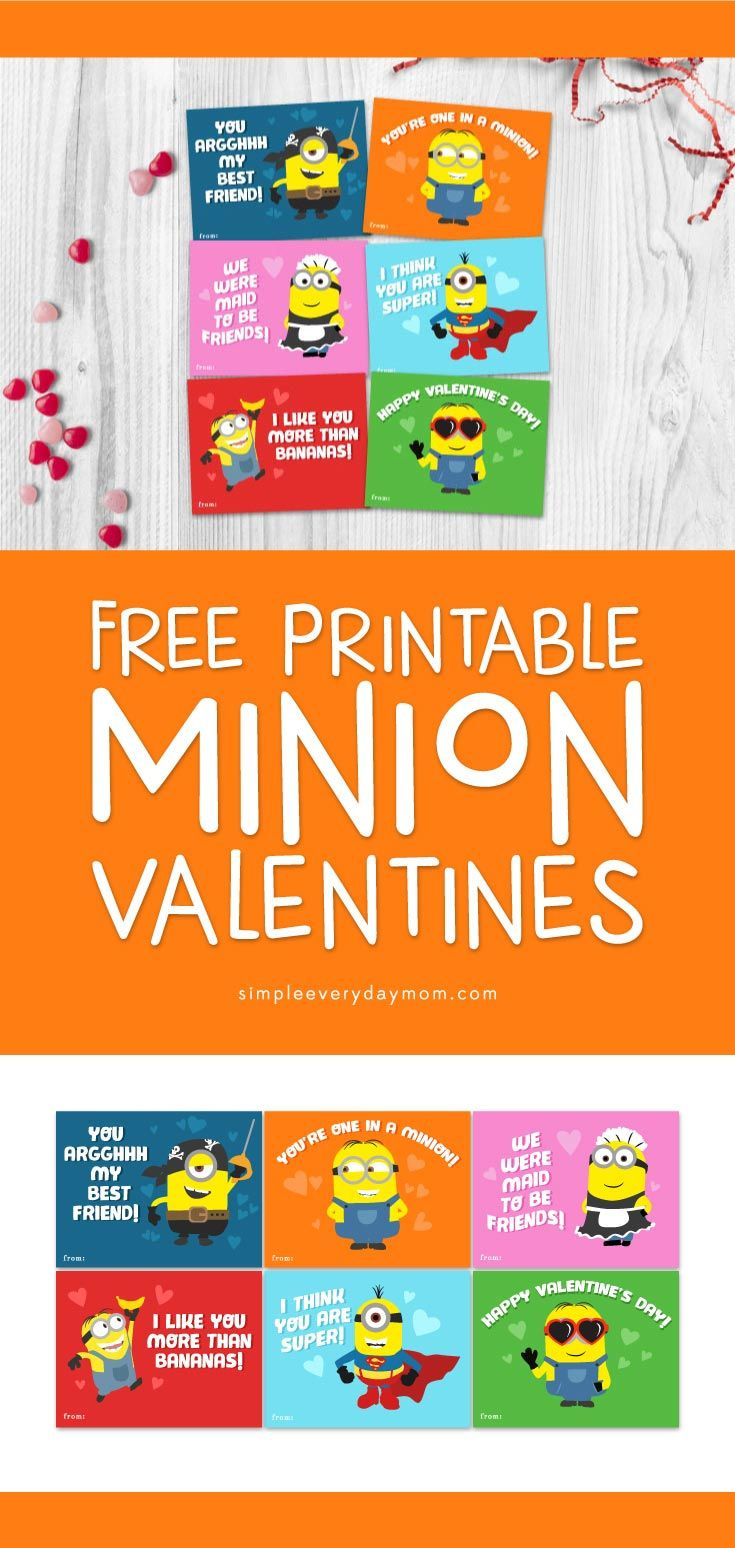 6 Free Printable Minion Valentines Cards For Kids pertaining to Minion Printable Valentine Cards