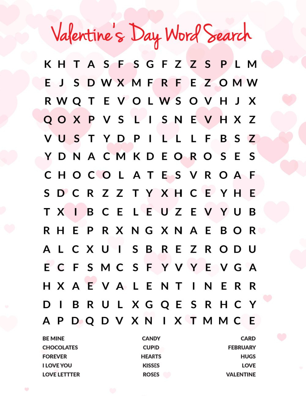 6 Printable Valentines Games For Kids in Printable Valentine Games