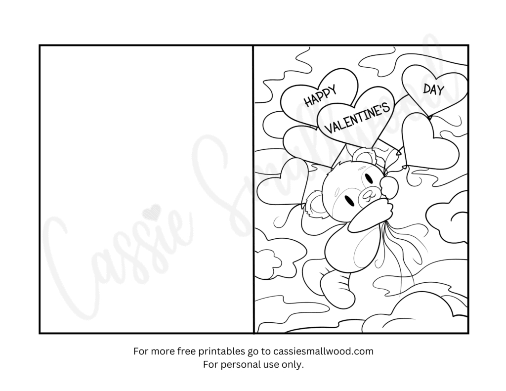 93 Cutest Printable Valentine'S Day Cards To Color - Cassie Smallwood pertaining to Printable Foldable Valentine Cards