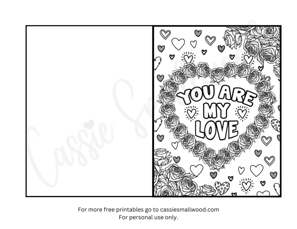 93 Cutest Printable Valentine&amp;#039;S Day Cards To Color - Cassie Smallwood with Printable Foldable Valentines Day Cards