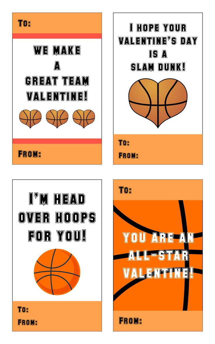 Basketball Valentine - 10 Free Pdf Printables | Printablee throughout Printable Basketball Valentine Cards