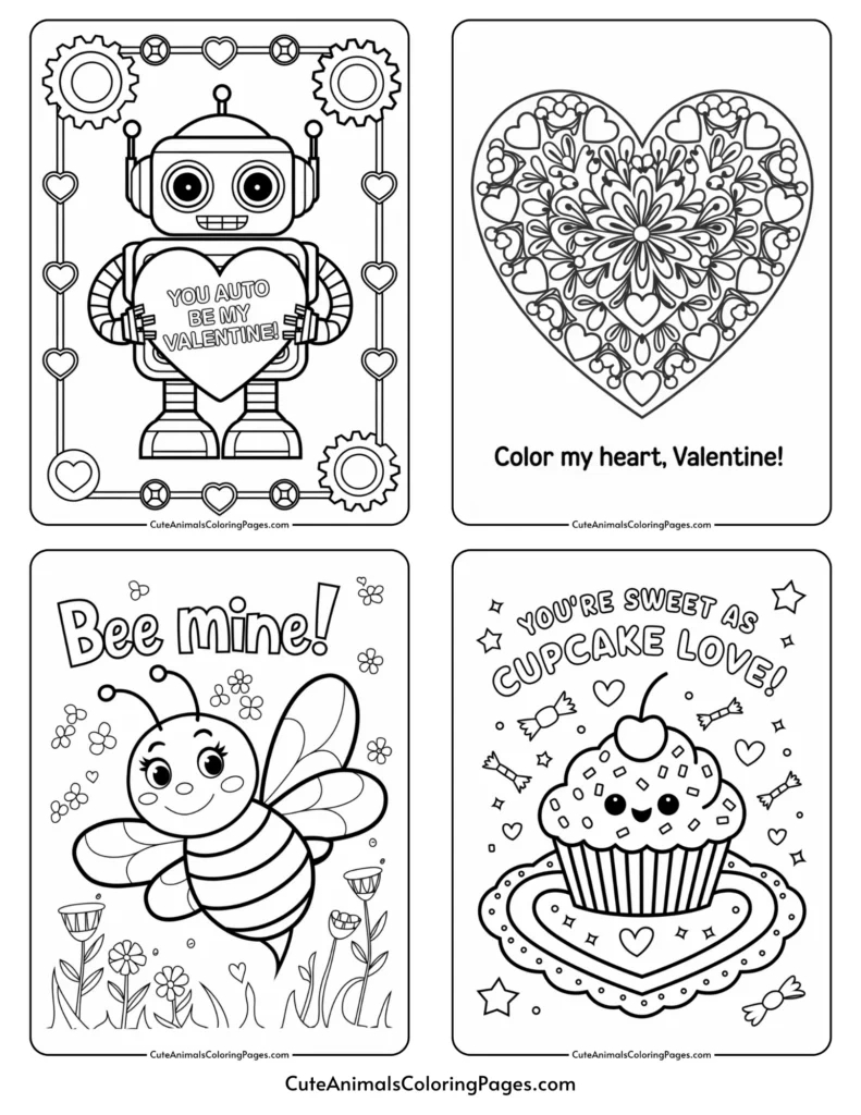 Black And White Printable Valentine Cards (25+ Free Pdf Pages intended for Printable Coloring Valentines Cards