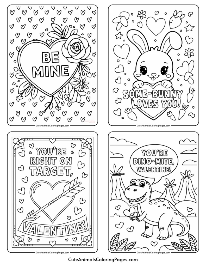 Black And White Printable Valentine Cards (25+ Free Pdf Pages with Coloring Printable Valentine Cards