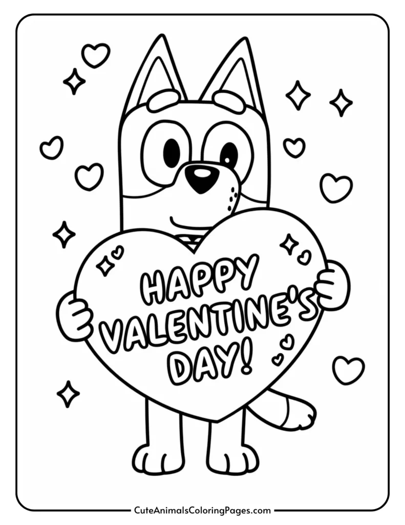 Bluey Valentines Coloring Pages (19 Free Printable Pdf Pages with regard to Free Printable Valentine Day Coloring Pages