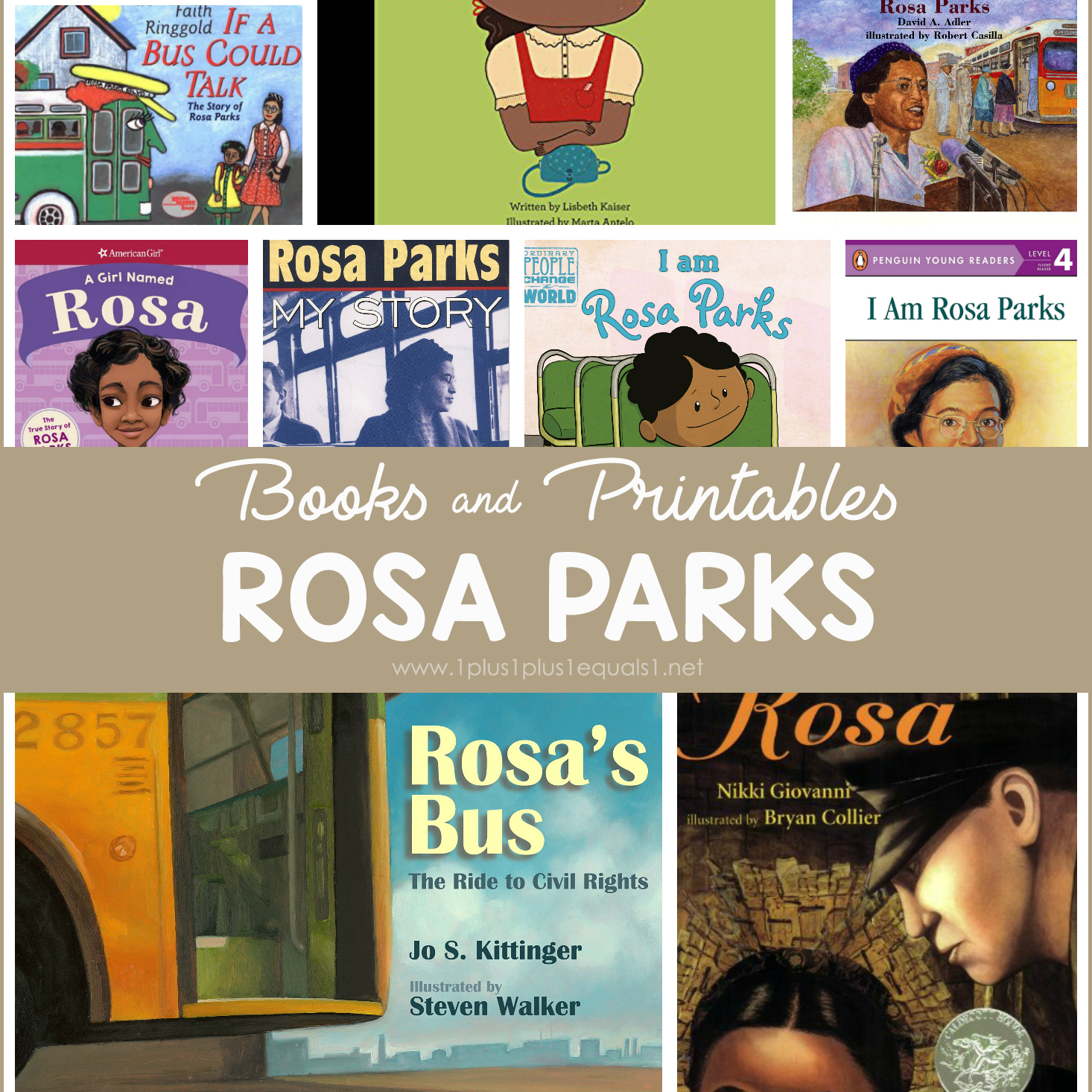 Books &amp;amp; Printables &amp;amp; Rosa Parks - 1+1+1=1 intended for Rosa Parks Printable Mini Book