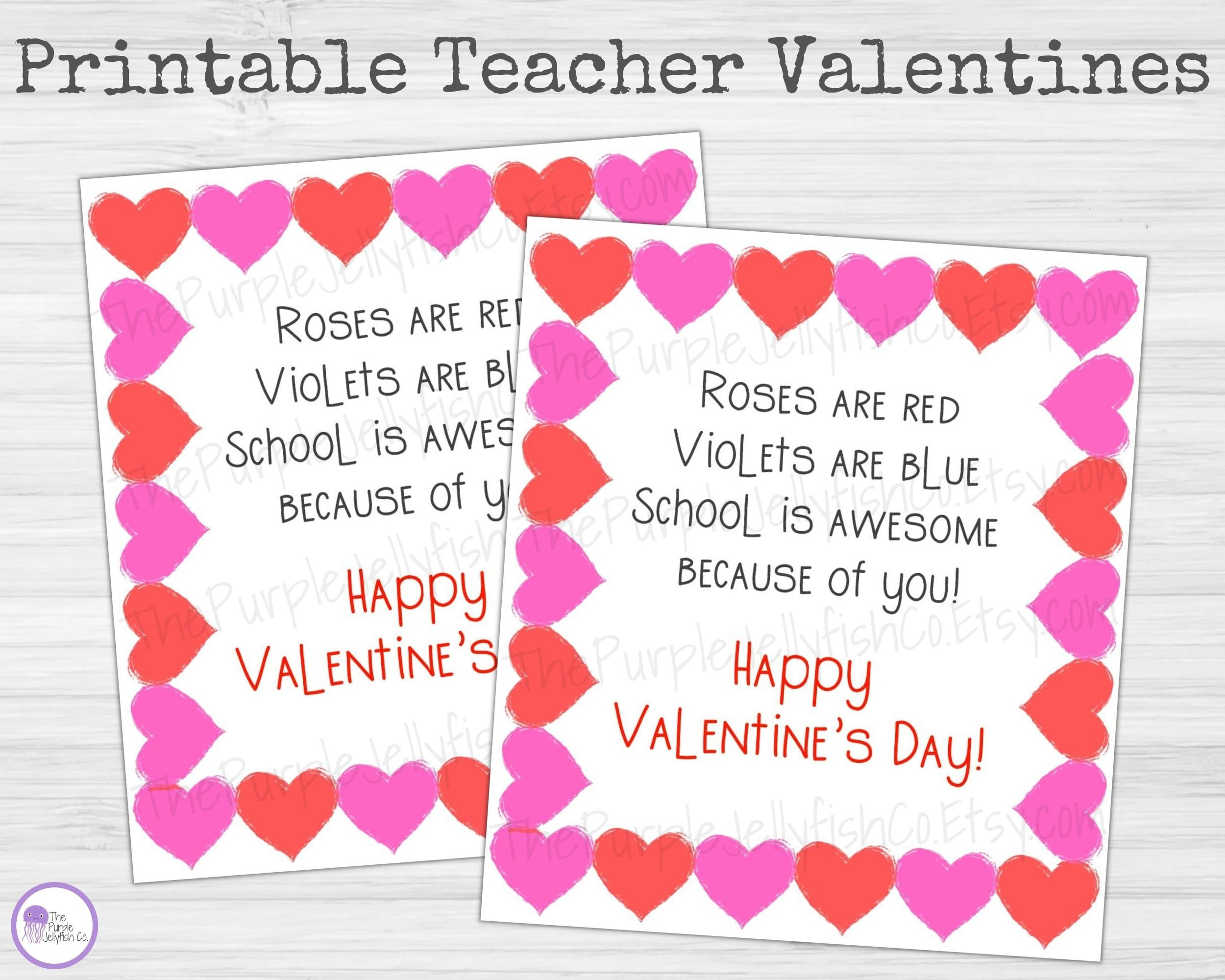 Buy Teacher Valentines Printable, Valentine'S Day Appreciation with Printable Valentines For Teacher