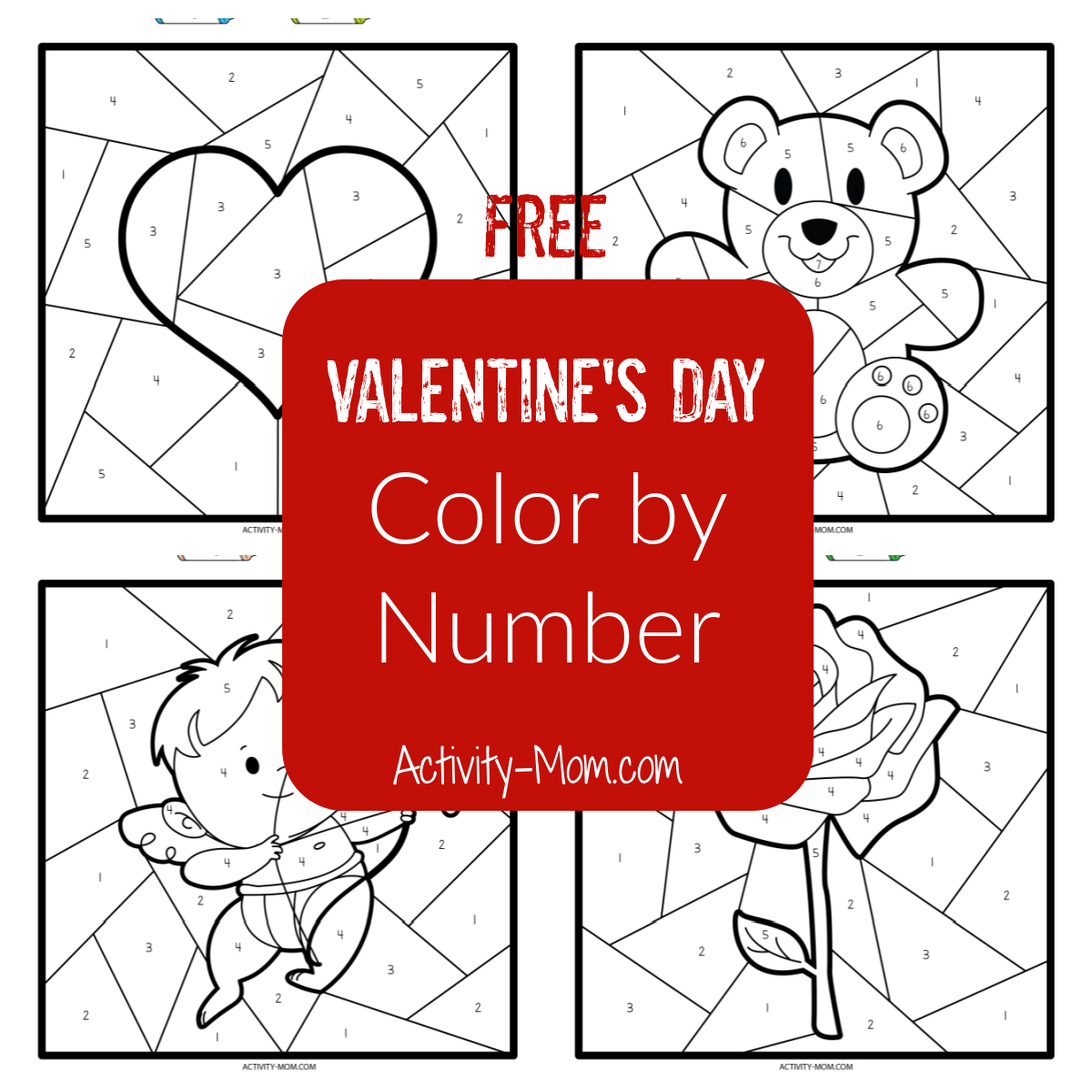 Colornumber Valentine Pages (Free Printable) - The Activity Mom regarding Free Printable Valentine Day Worksheets