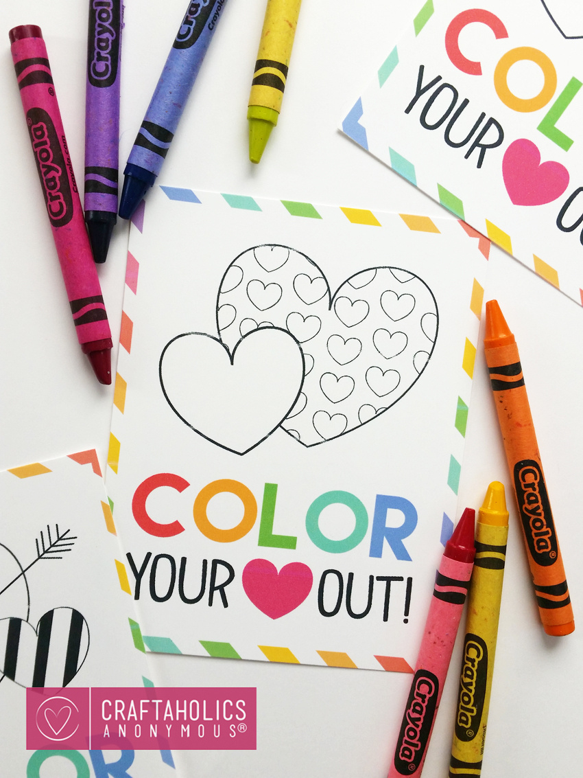 Craftaholics Anonymous® | Printable Kid&amp;#039;S Valentine for Color Your Heart Out Valentine Printable