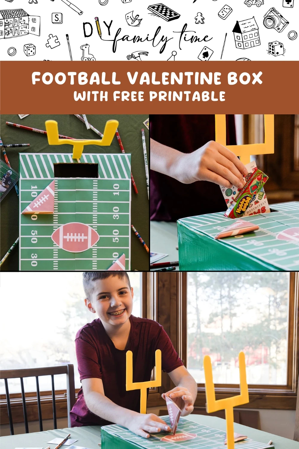 Create A Fun Football Field Valentine Box For Your Kids for Printable Football Field For Valentine Box
