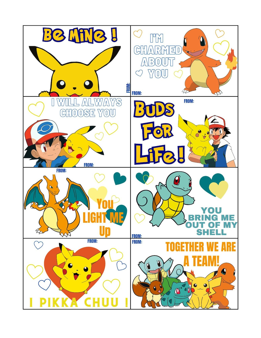 Custom Pokemon Card Valentines Printable Pokémon Diy Valentine within Printable Pokemon Valentines Day Cards