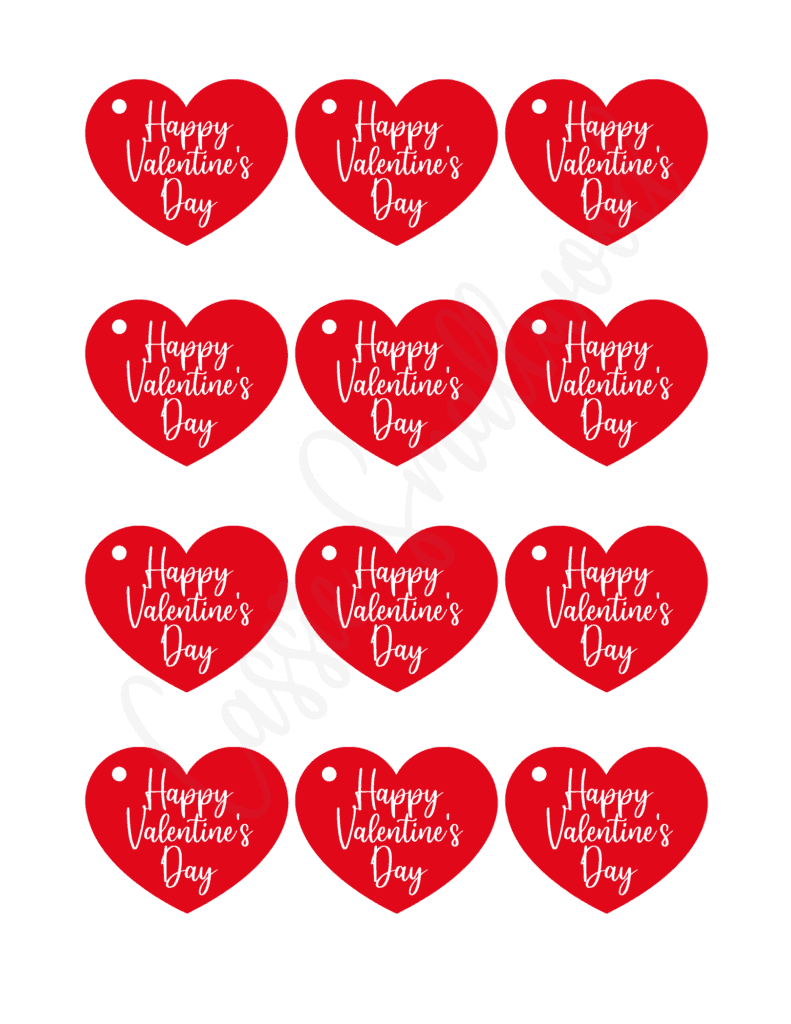 Cute Printable Happy Valentine'S Day Tags - Cassie Smallwood for Free Printable Happy Valentines Day Tags
