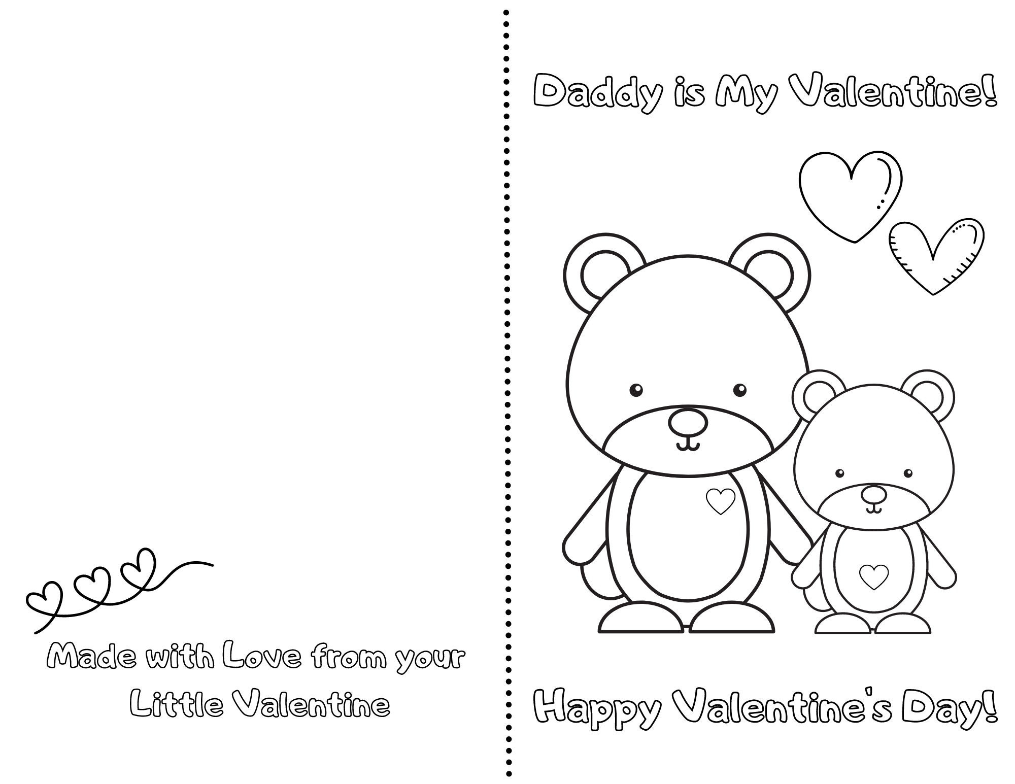 Daddy Is My Valentine Printable Foldable Kid Valentine Card To inside Printable Valentine Cards For Dad