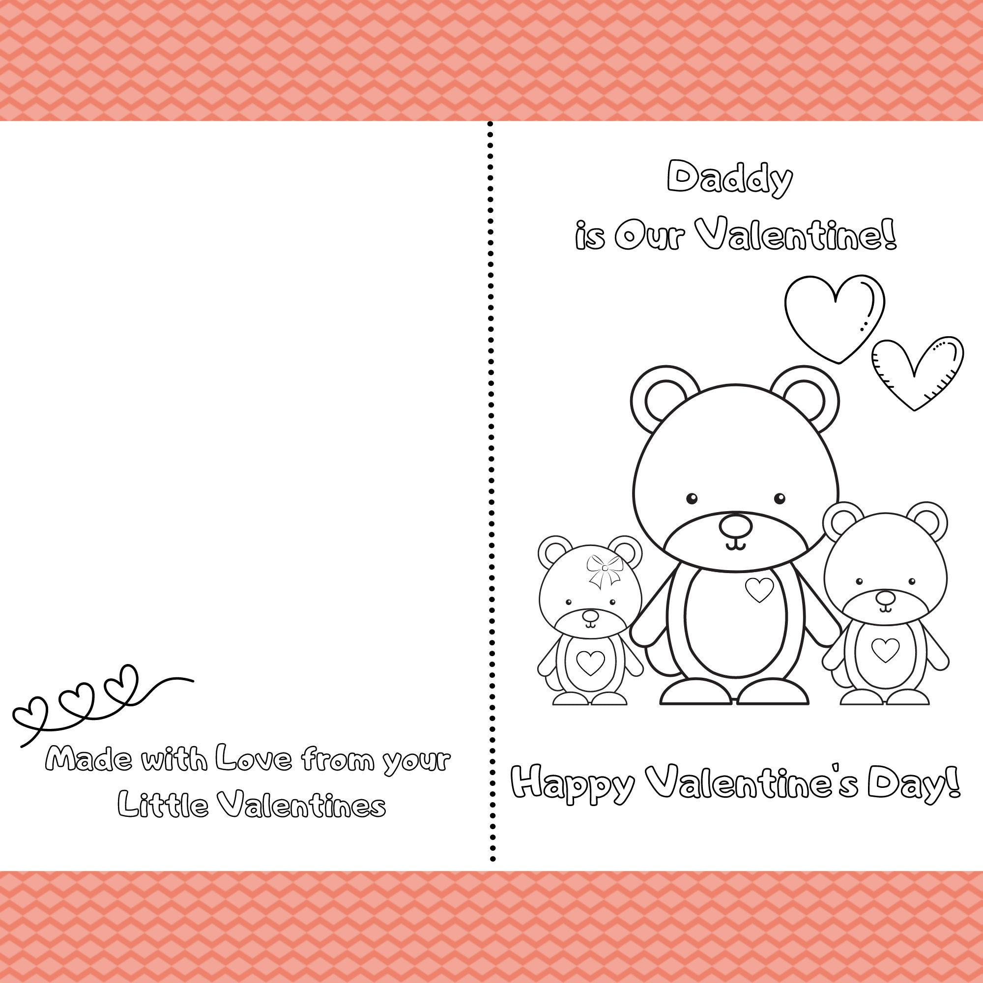 Daddy Is Our Valentine Printable Foldable Kids Valentine Card To pertaining to Foldable Printable Valentine Cards
