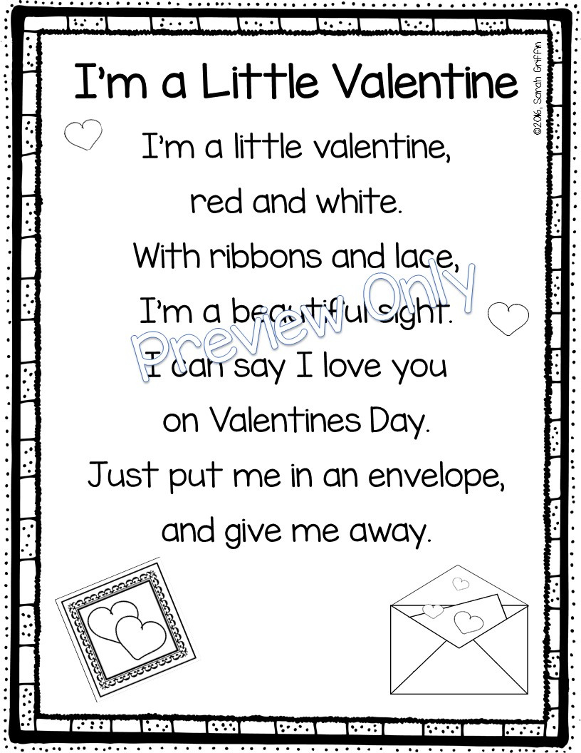 Daughters And Kindergarten: 5 Valentine'S Day Poems For Kids in Printable Valentine Poems