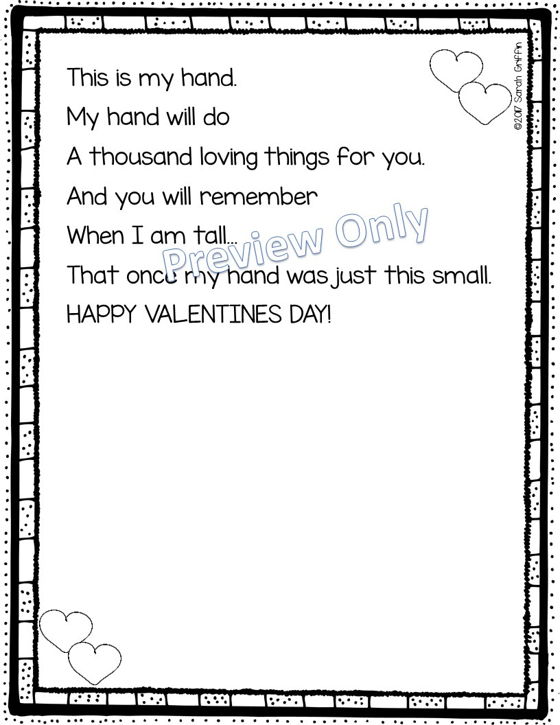 Daughters And Kindergarten: 5 Valentine'S Day Poems For Kids inside Printable Valentine Poem From Child To Parent