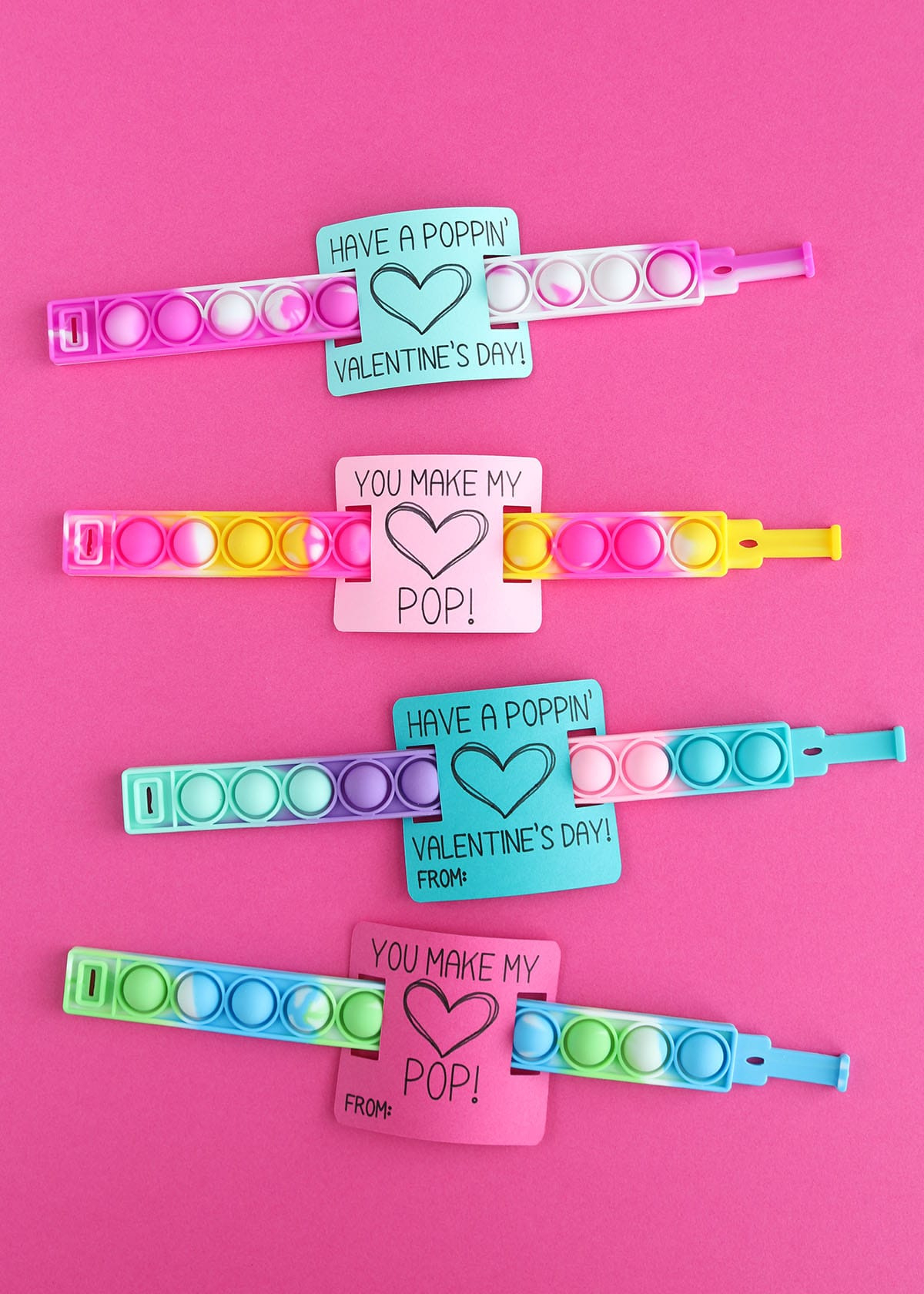 Diy Pop It Bracelet Valentines With Your Cricut - Aubree Originals pertaining to Pop It Bracelet Valentine Printable